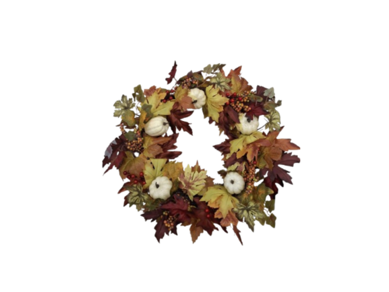 Autumn White Pumpkin Wreath