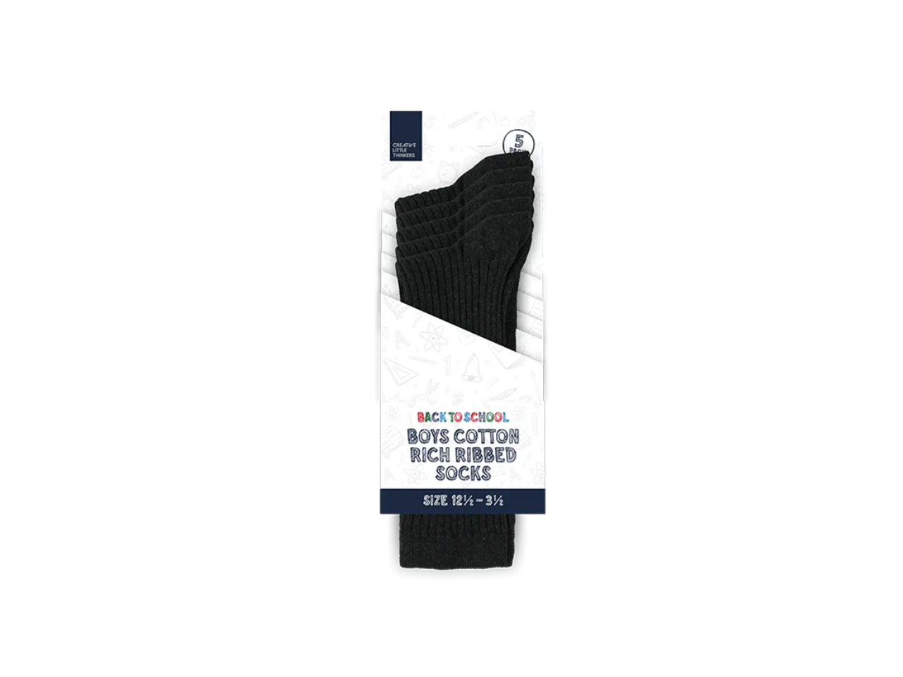 Boys Cotton Rich Ribbed Socks | 5 Pcs