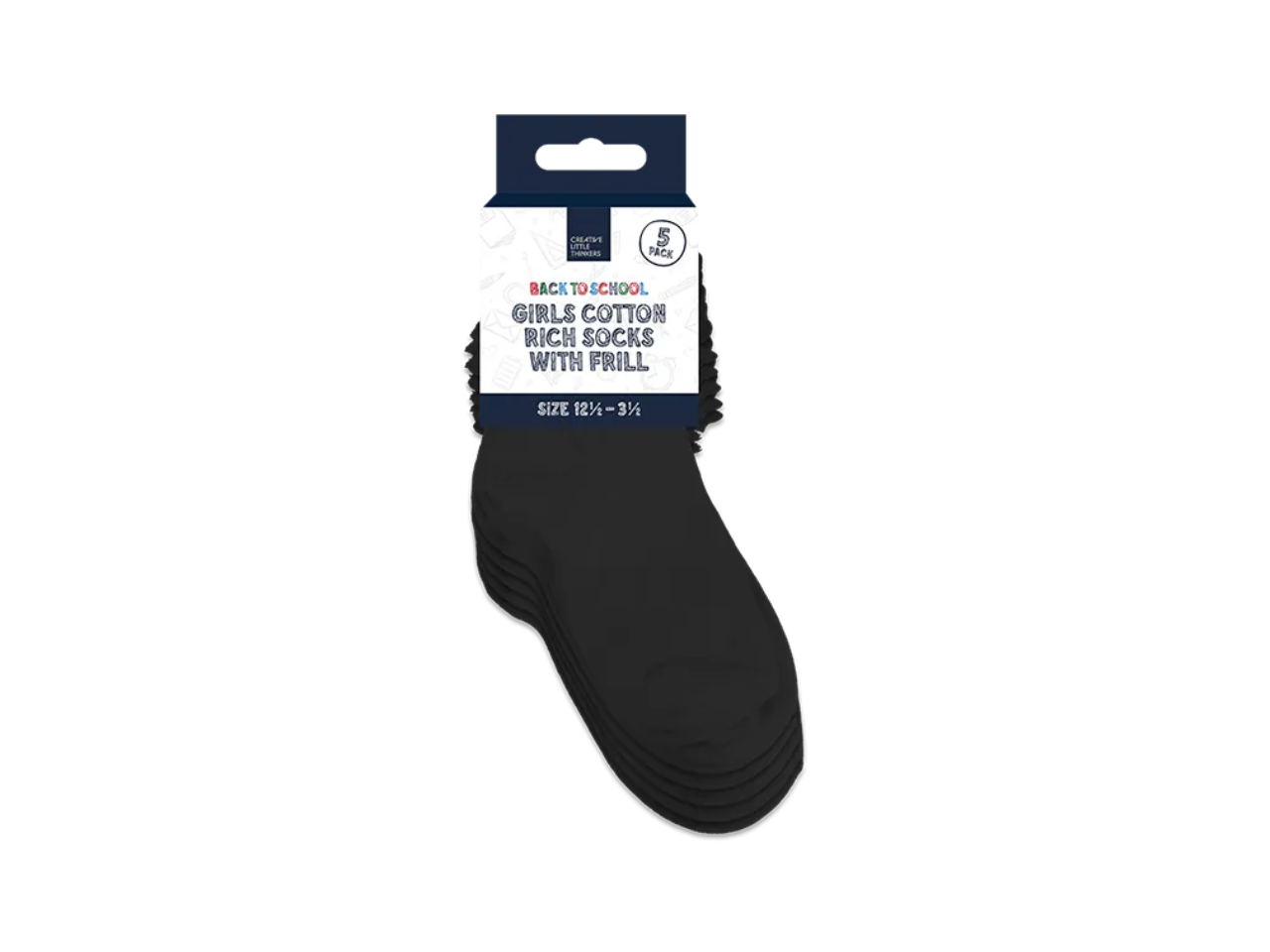 Girls Cotton Rich Socks with Frill | 5 Pairs