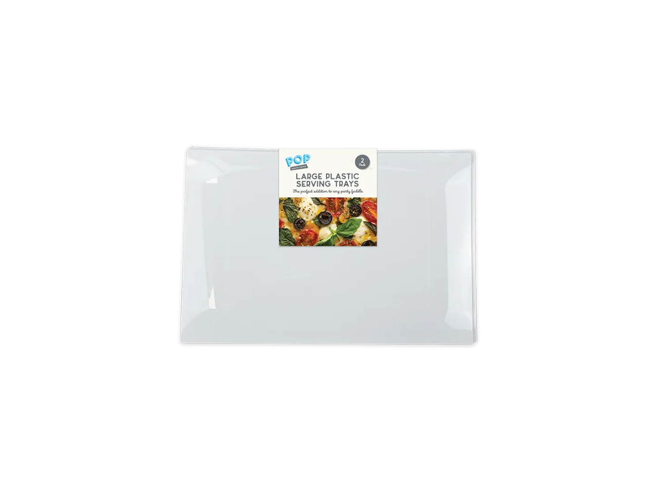 Reusable Large Plastic Serving Trays |  2 Pcs