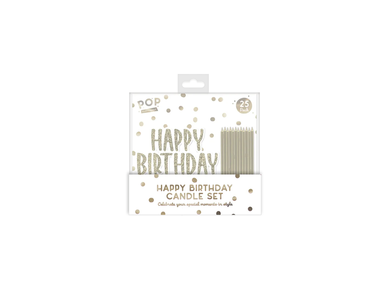 Metallic Happy Birthday Candle Set