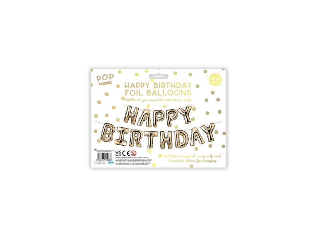 Metallic Happy Birthday Foil Balloons | 41CM