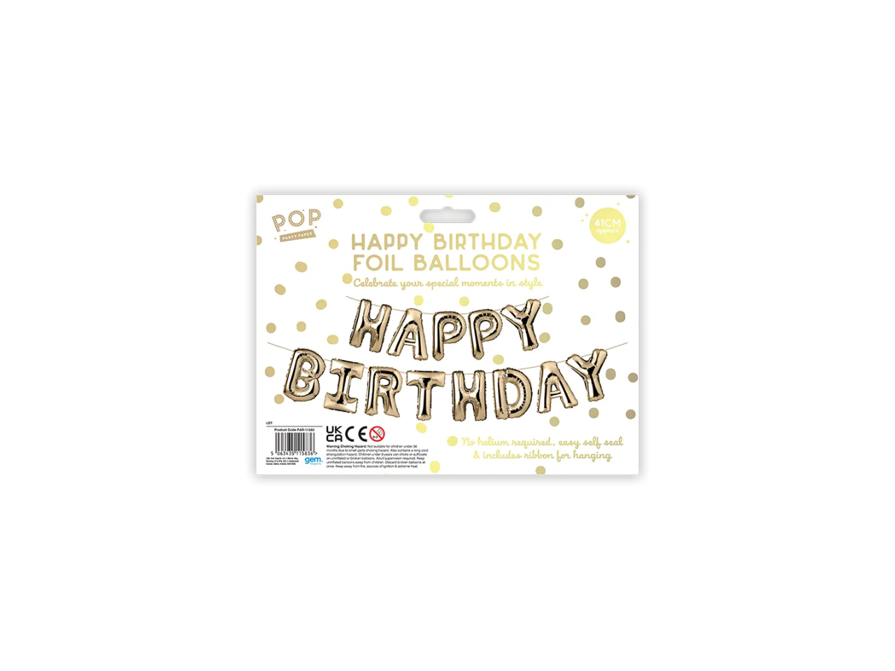 Metallic Happy Birthday Foil Balloons | 41CM