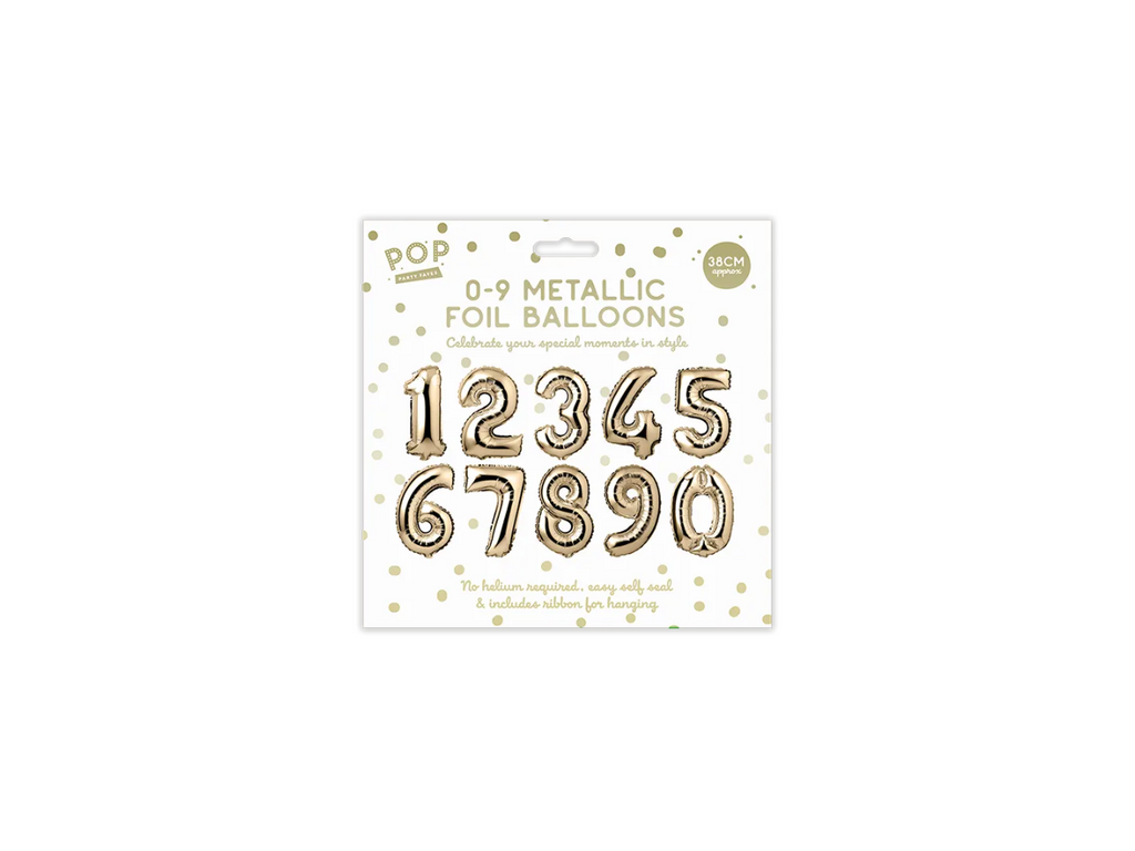 0-9 Metallic Foil Balloons