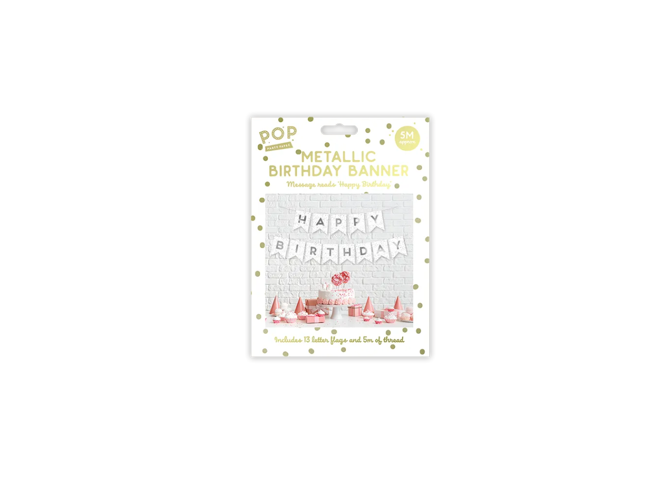 Metallic Foiled Card Happy Birthday Banner 5M