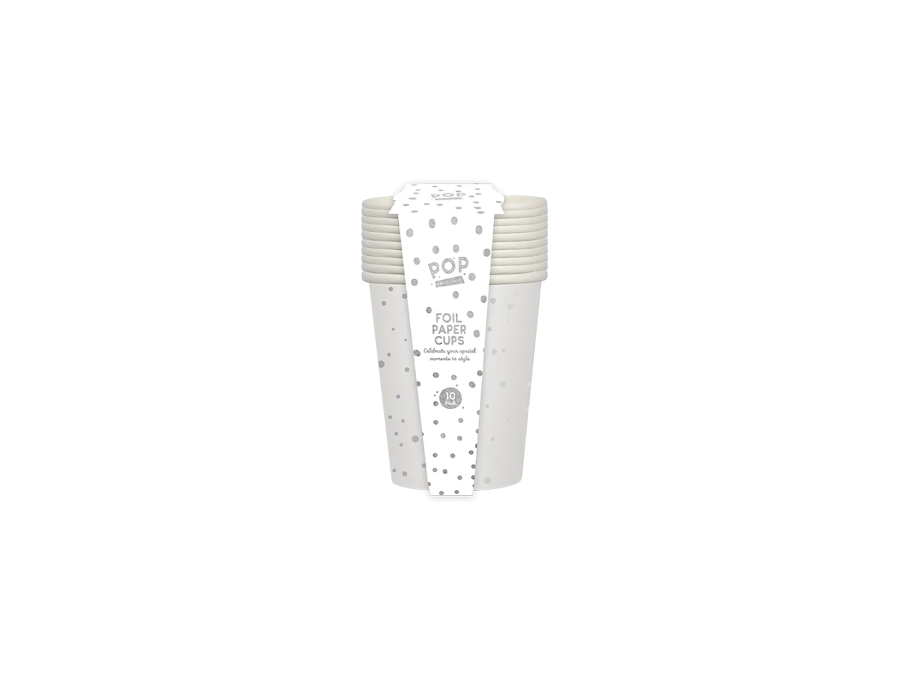 Metallic Foil Print Paper Cups 10 Pcs