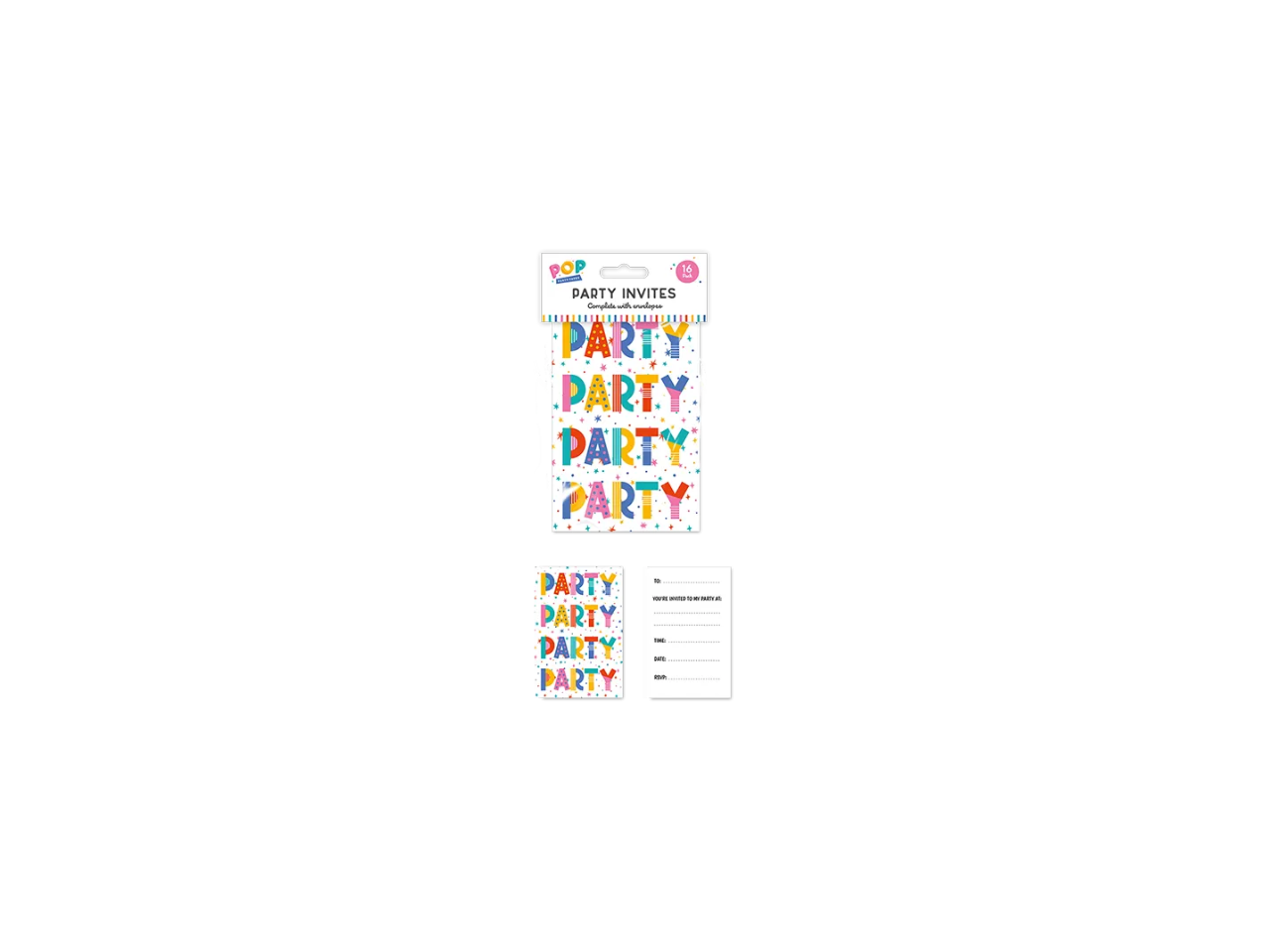 Party Invites  Set 16 Pcs