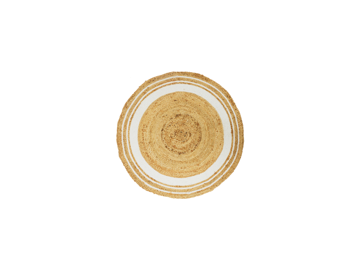 Round White otton Jute Rug | 90 cm
