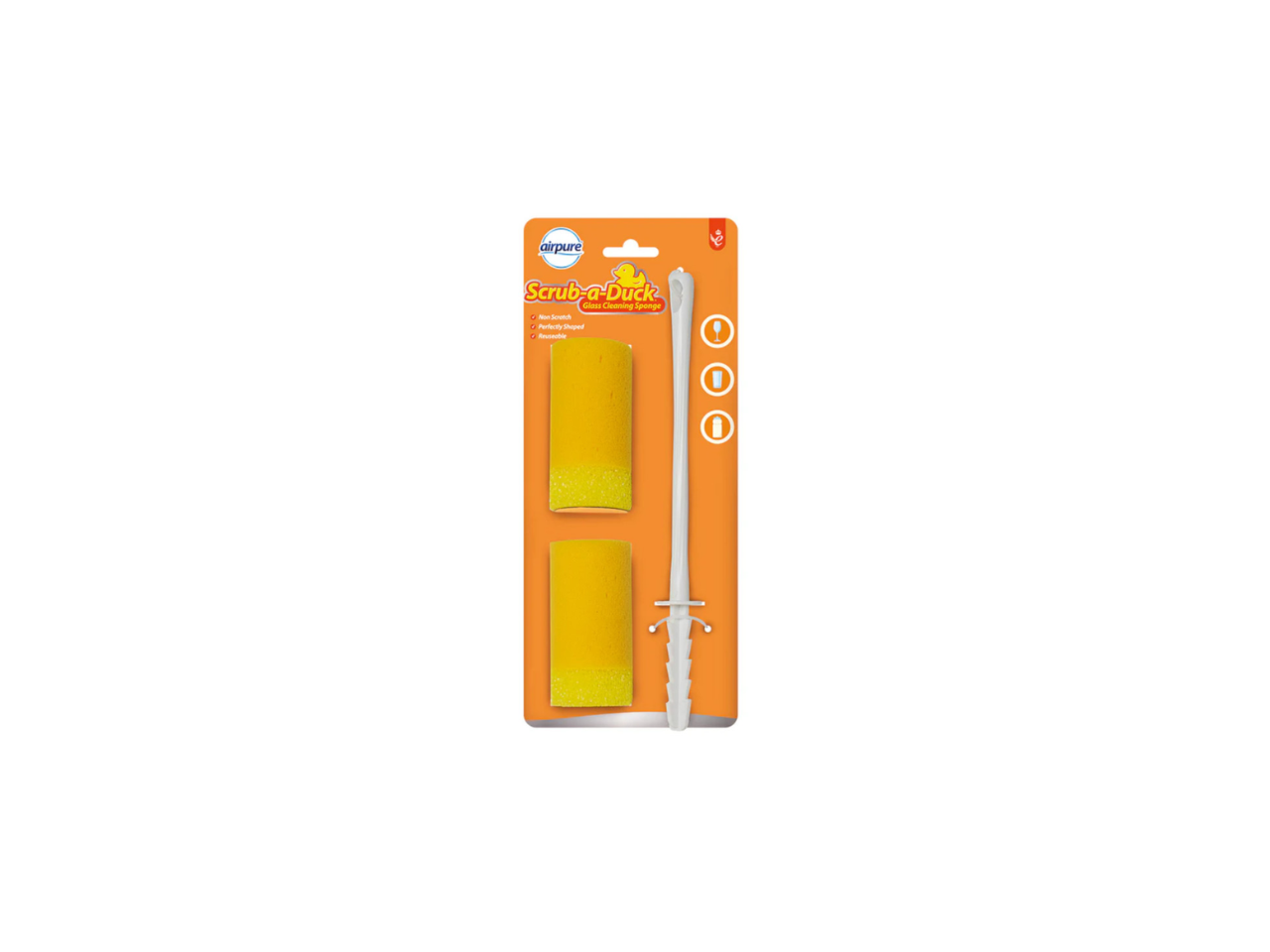 Glass Cleaning Sponge With Handle  |  2 Pcs