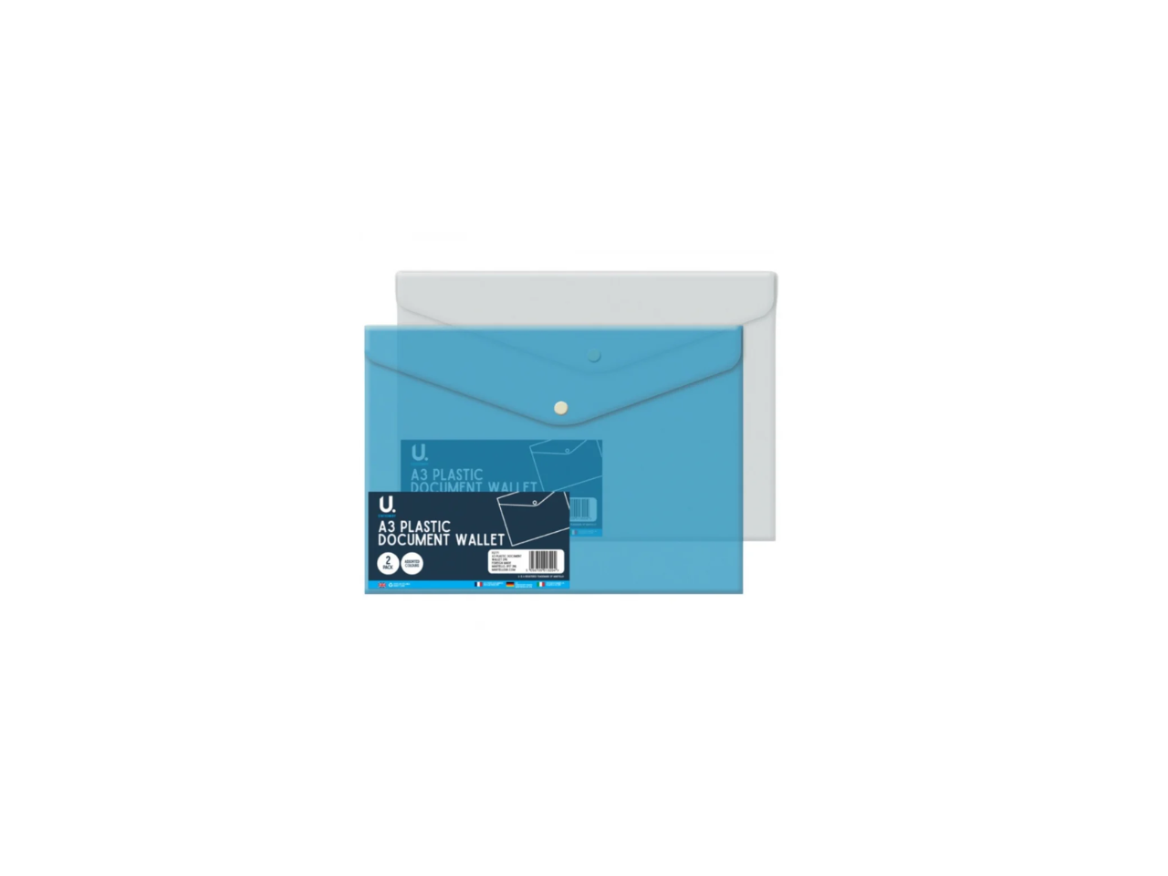 A3 Plastic Document Wallet |  2 Pcs