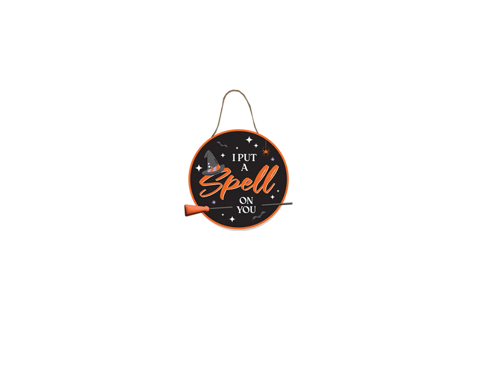 Hanging Witch Plaque with Broomstick