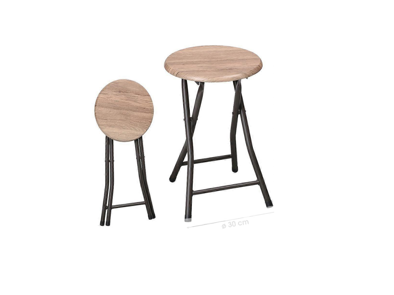 Round Wooden Folding Stool