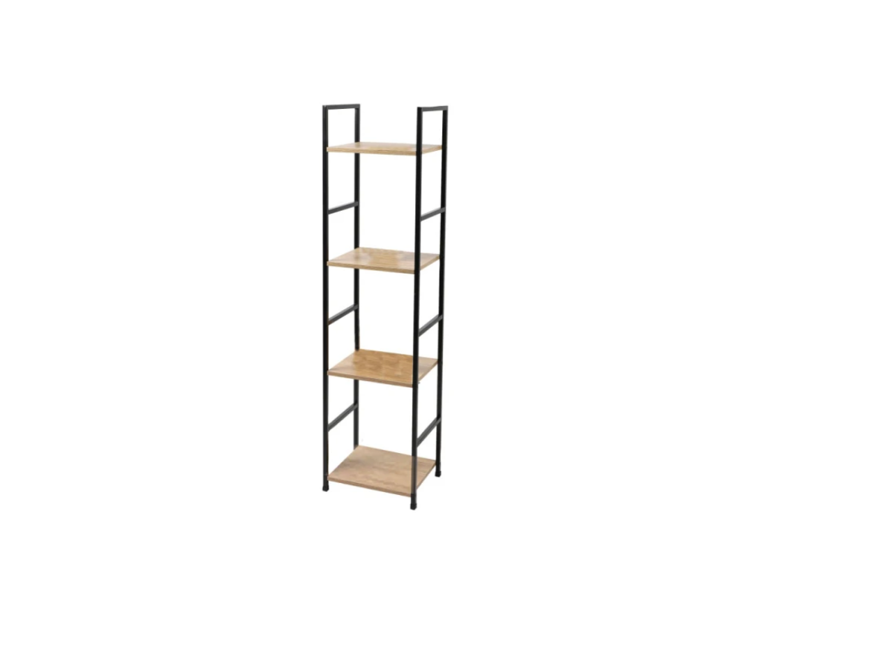 Metal Shelf Unit With 4 Wooden Shelves