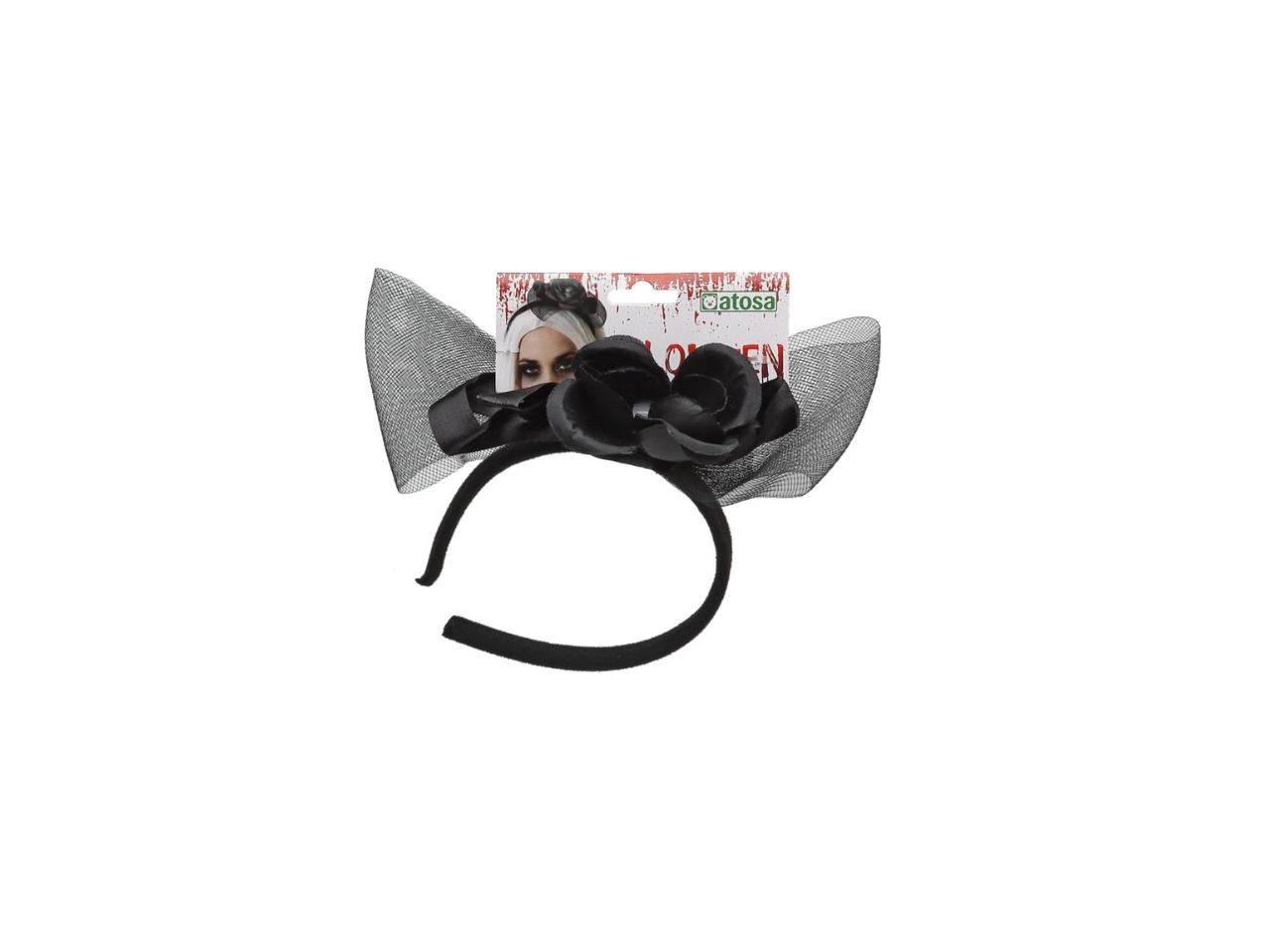 Black Flower Eye Headband