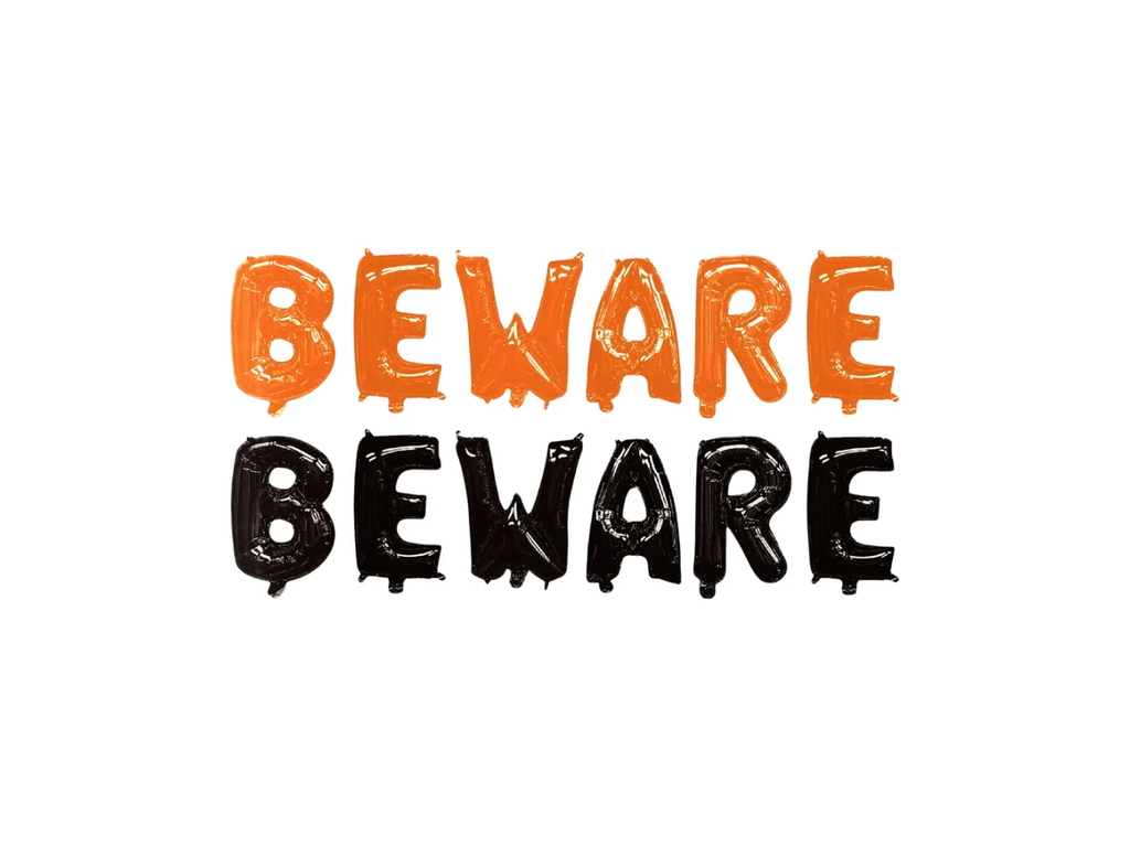 Beware Letter Foil Balloon Set