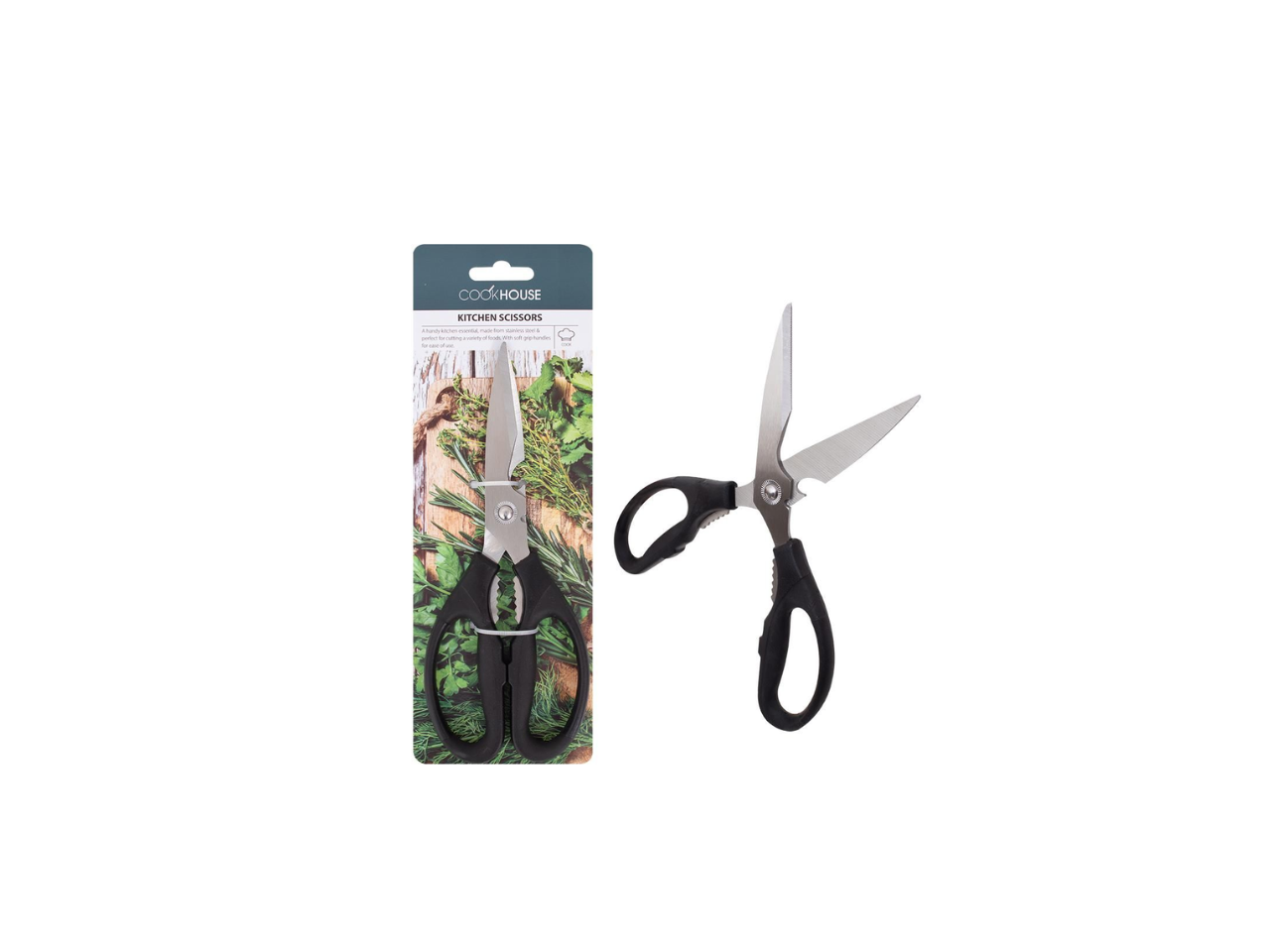 CookHouse Kitchen Scissors Black Handle | 21X8.5CM