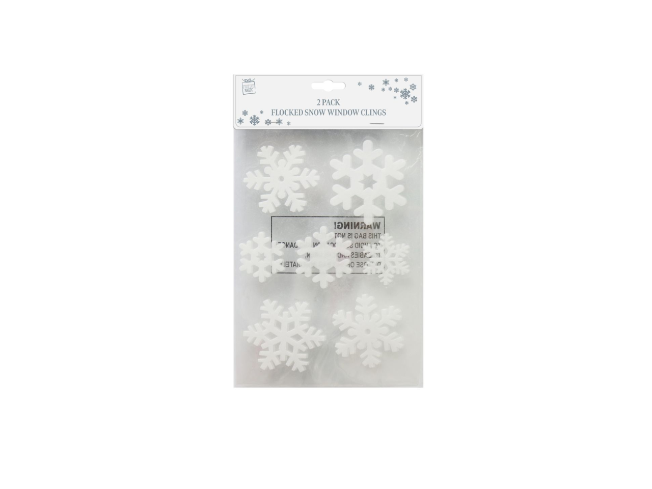 Flocked Snowflakes Window Sticker |  14PCS