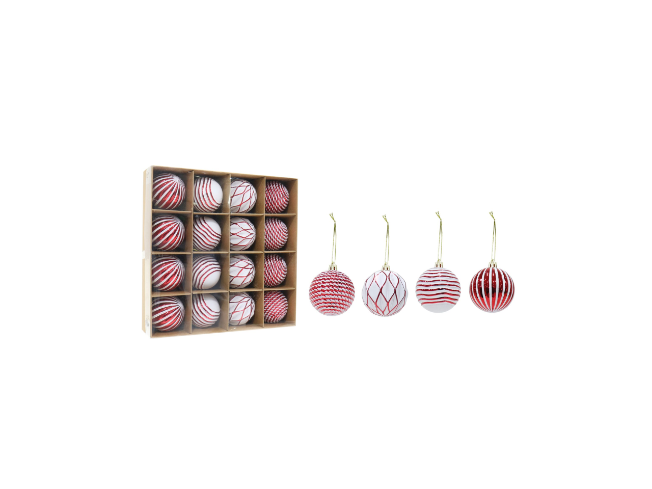 Fancy Baubles 60mm | Pack of 16 Pcs