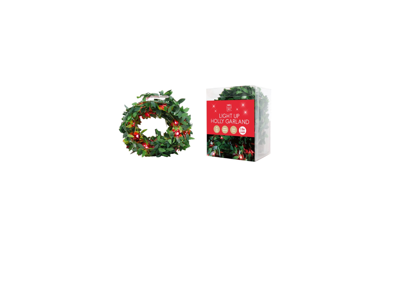 Light Up Holly Garland |  3.9M