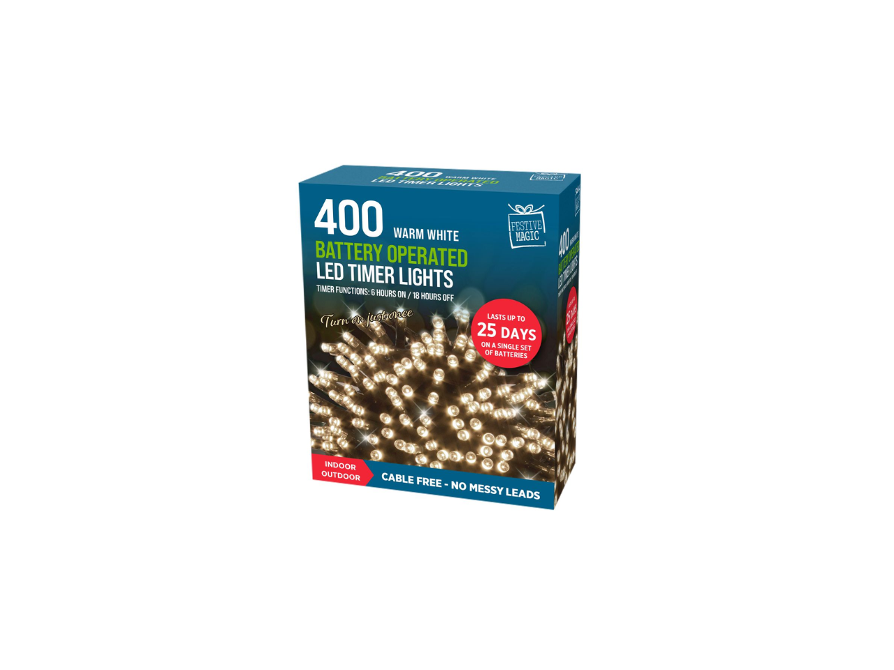 400 LED Timer Lights  | Warm White