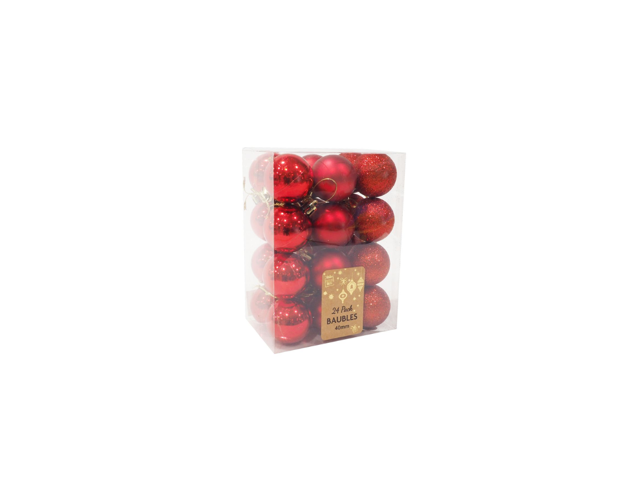 4CM Red Baubles | Pack of 24