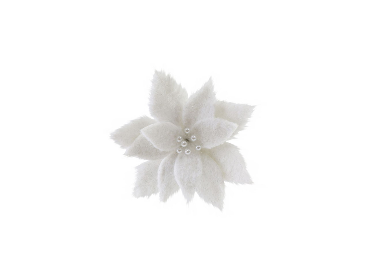 Snowy Fluffy Poinsettia Clip | 30CM