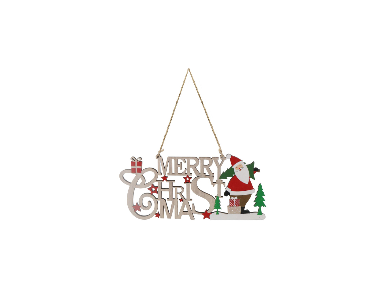 Santa Merry Christmas Plaque | 25CM