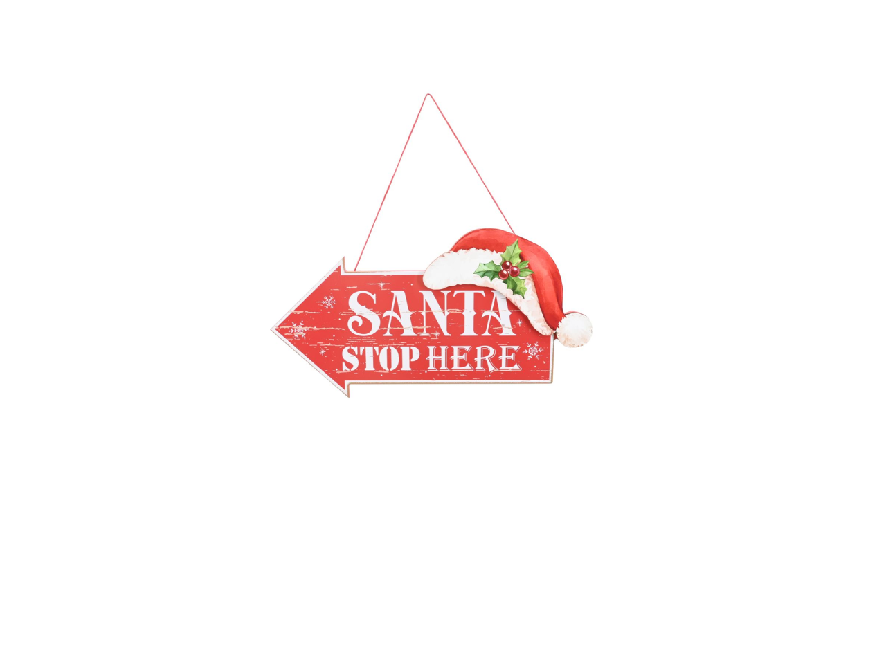 Santa Stop Here Arrow Plaque