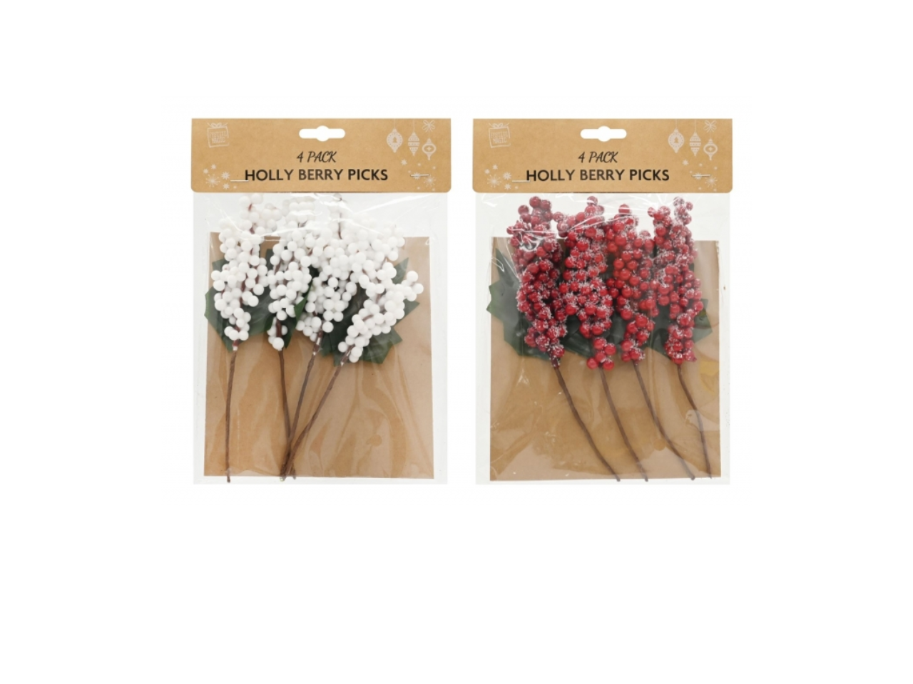 Christmas Berry Pick  17 CM | Pack of 4