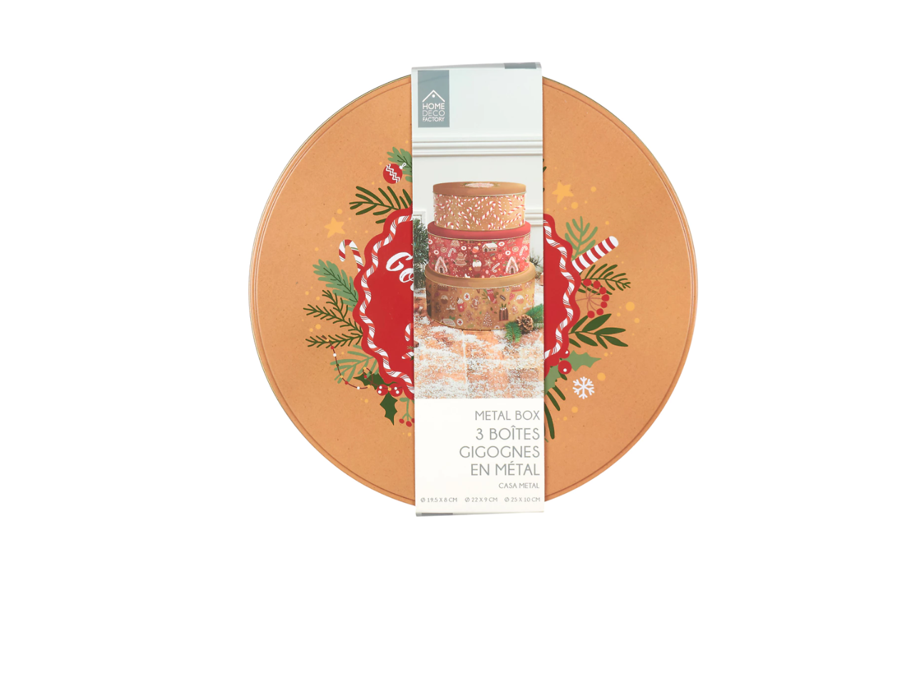 Metal Tins With Festive Christmas Design | Set of 3