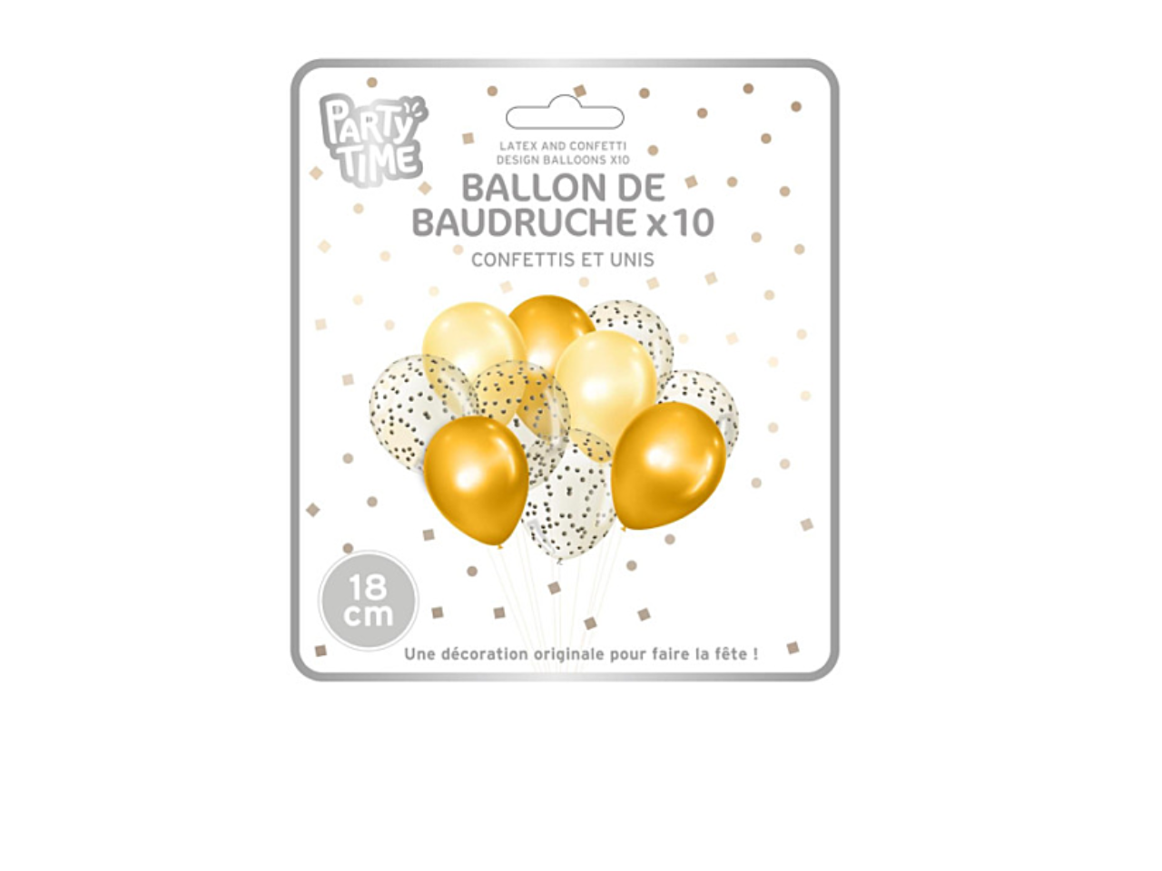 Set of 10 Yellow & White "Fiesta" Inflatable Balloons