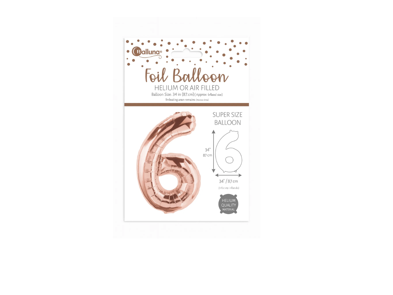 Number 6 Foil Balloon
