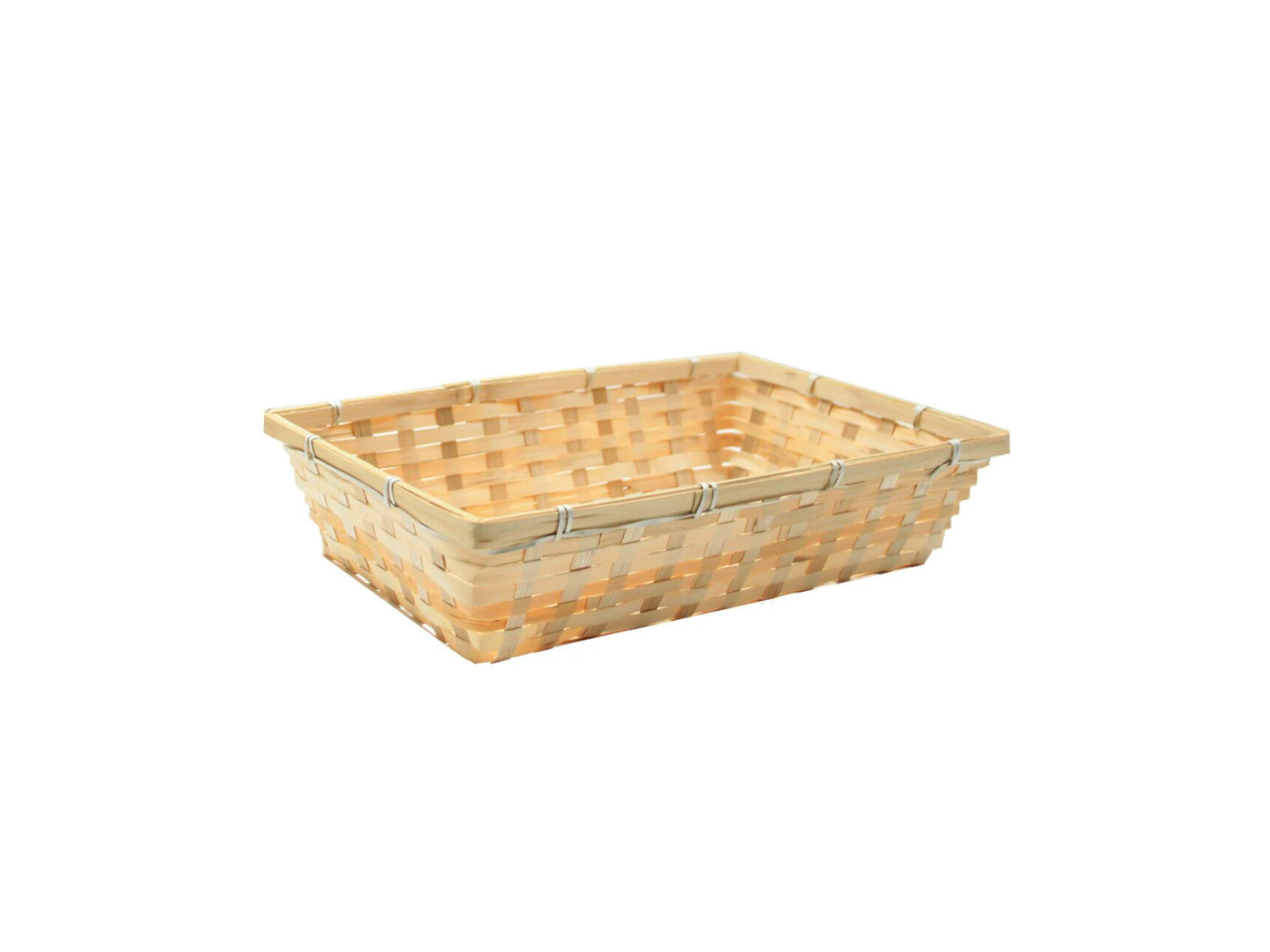Honey Bamboo Rectangle Basket