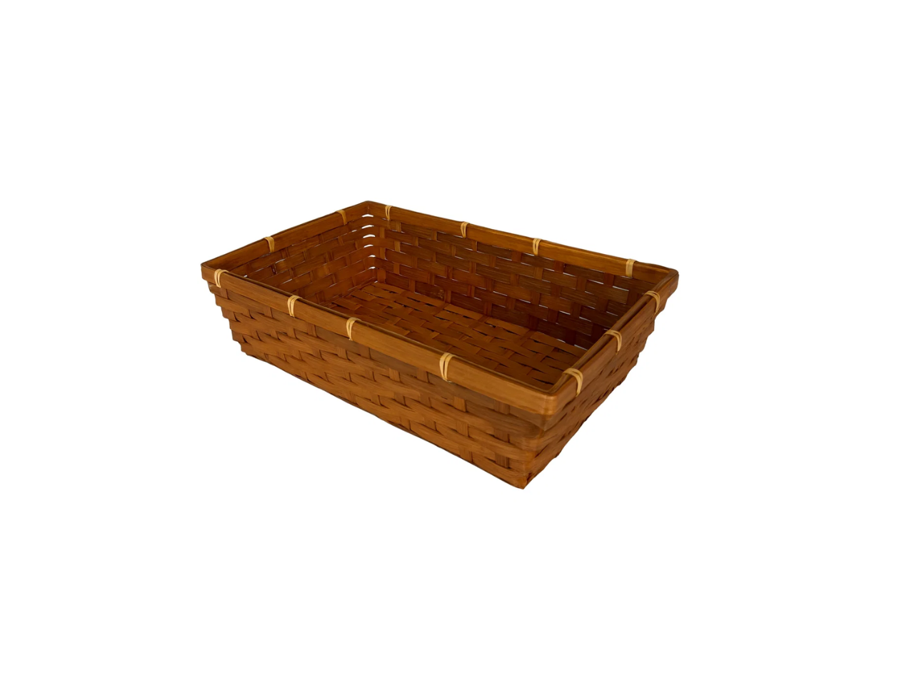 Brown Bamboo Rectangle Basket