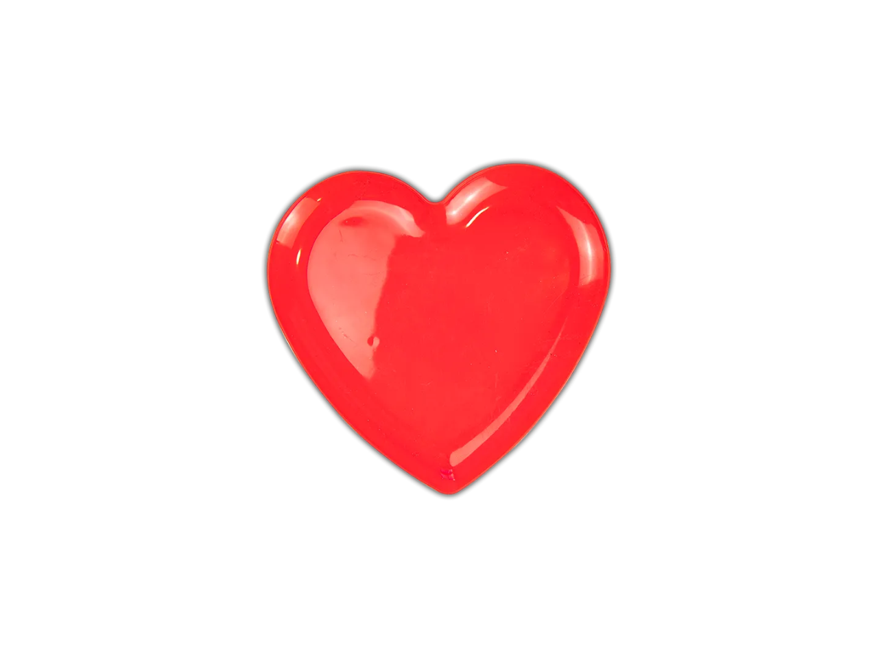 Valentine's Red Plastic Heart Plate