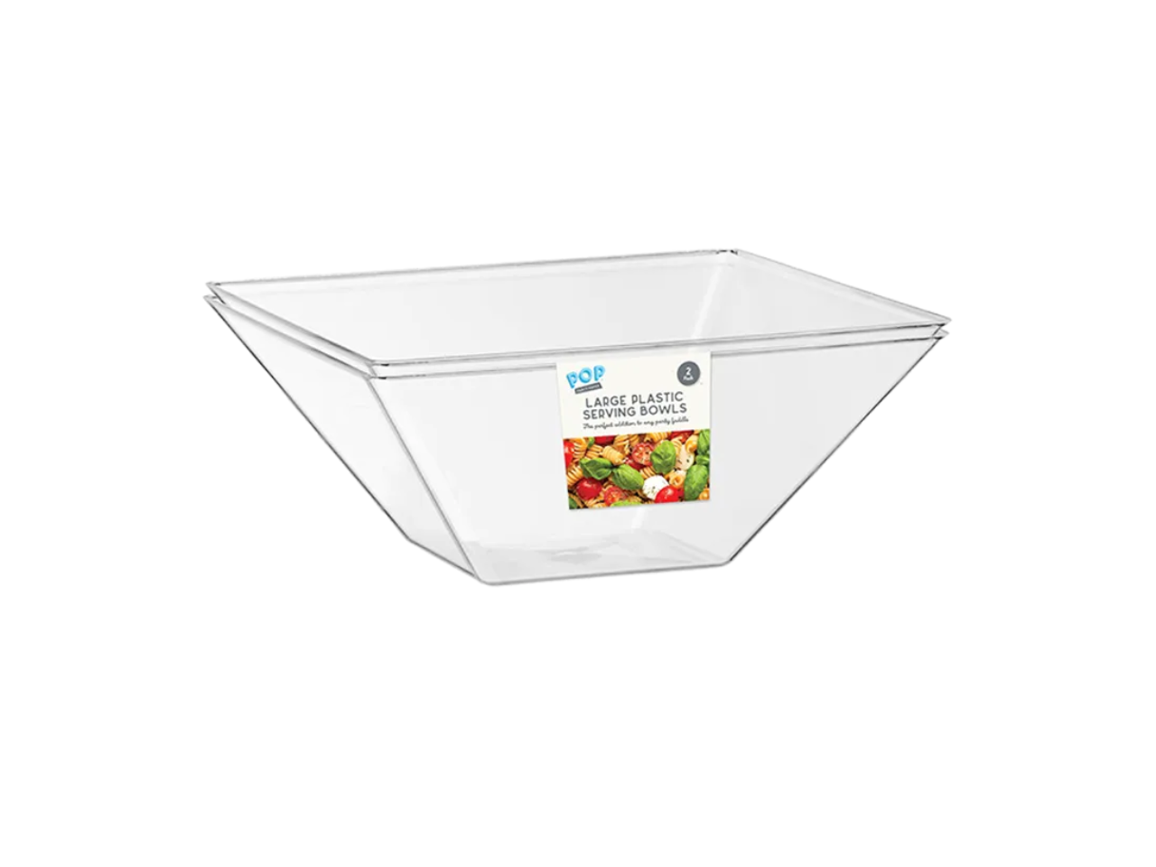 Large Plastic Serving Bowls | 2 Pack
