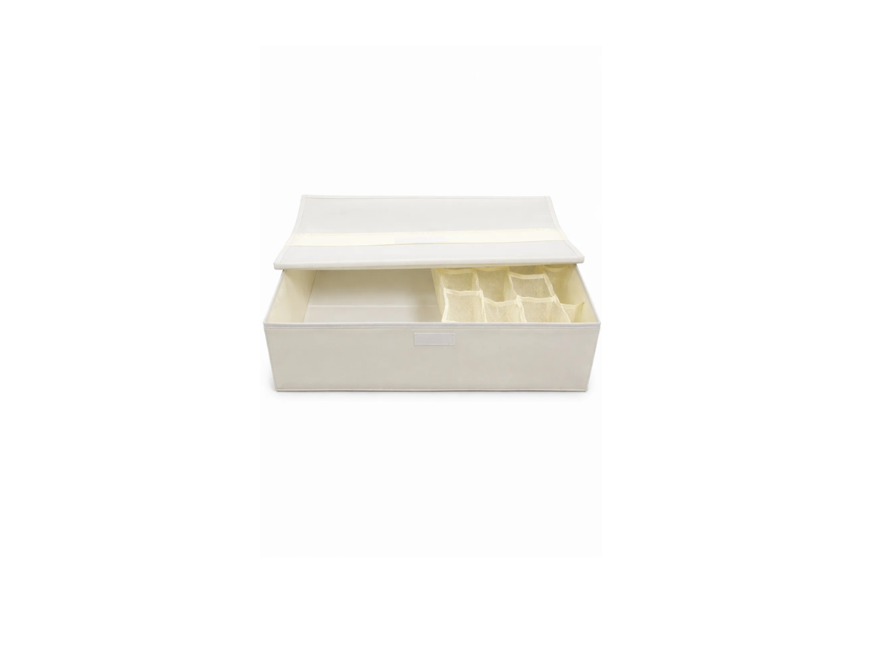 Organizing Fabric Storage Box In Cream With Lid