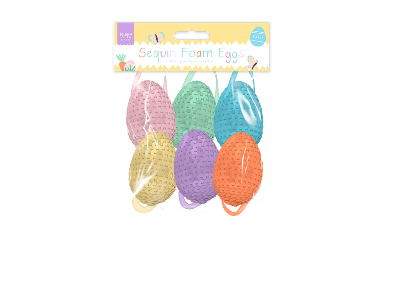 Easter Sequin Foam Eggs | Pack of 6