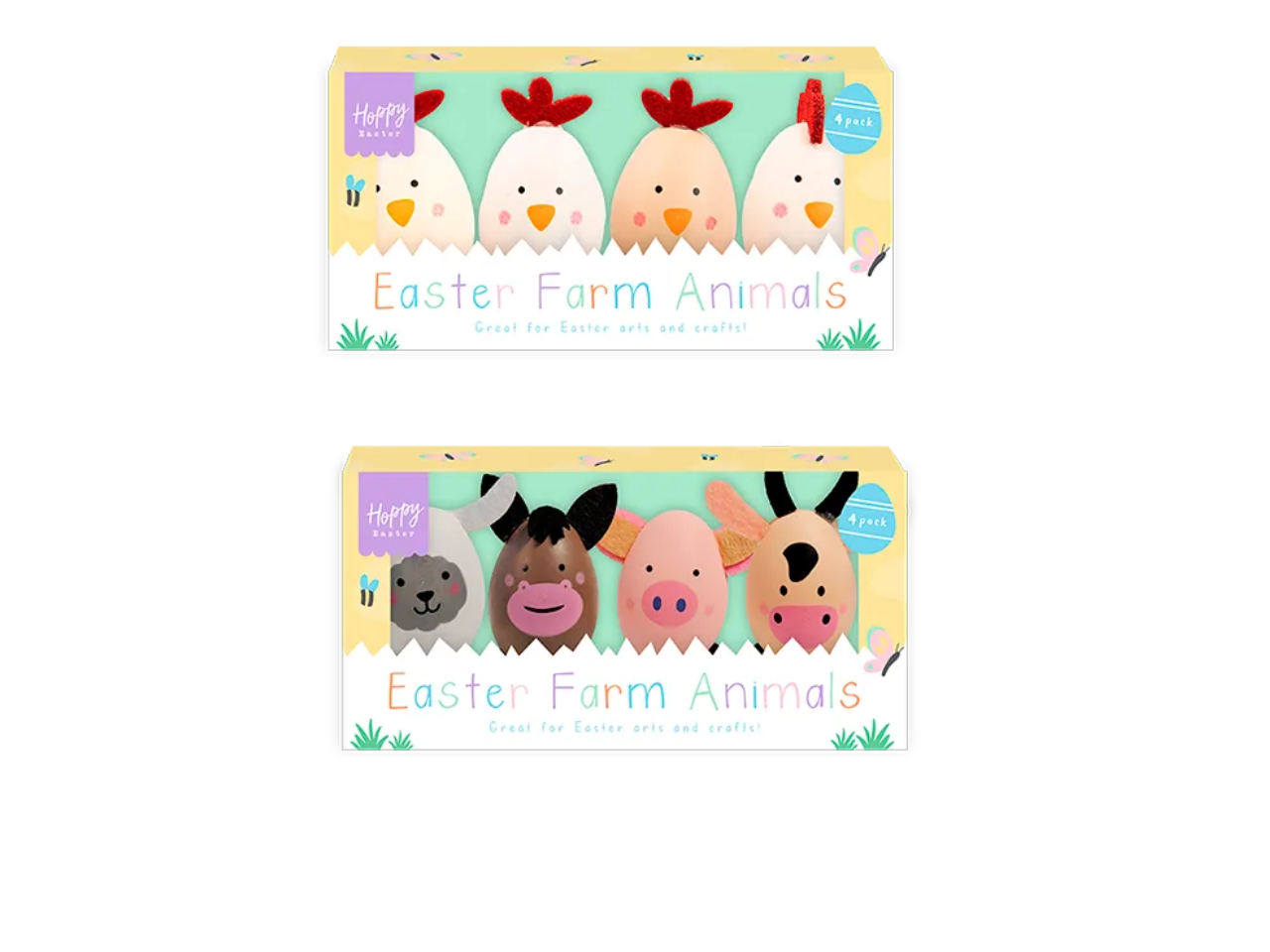 Easter Animal Decorative Eggs | Pack of 4