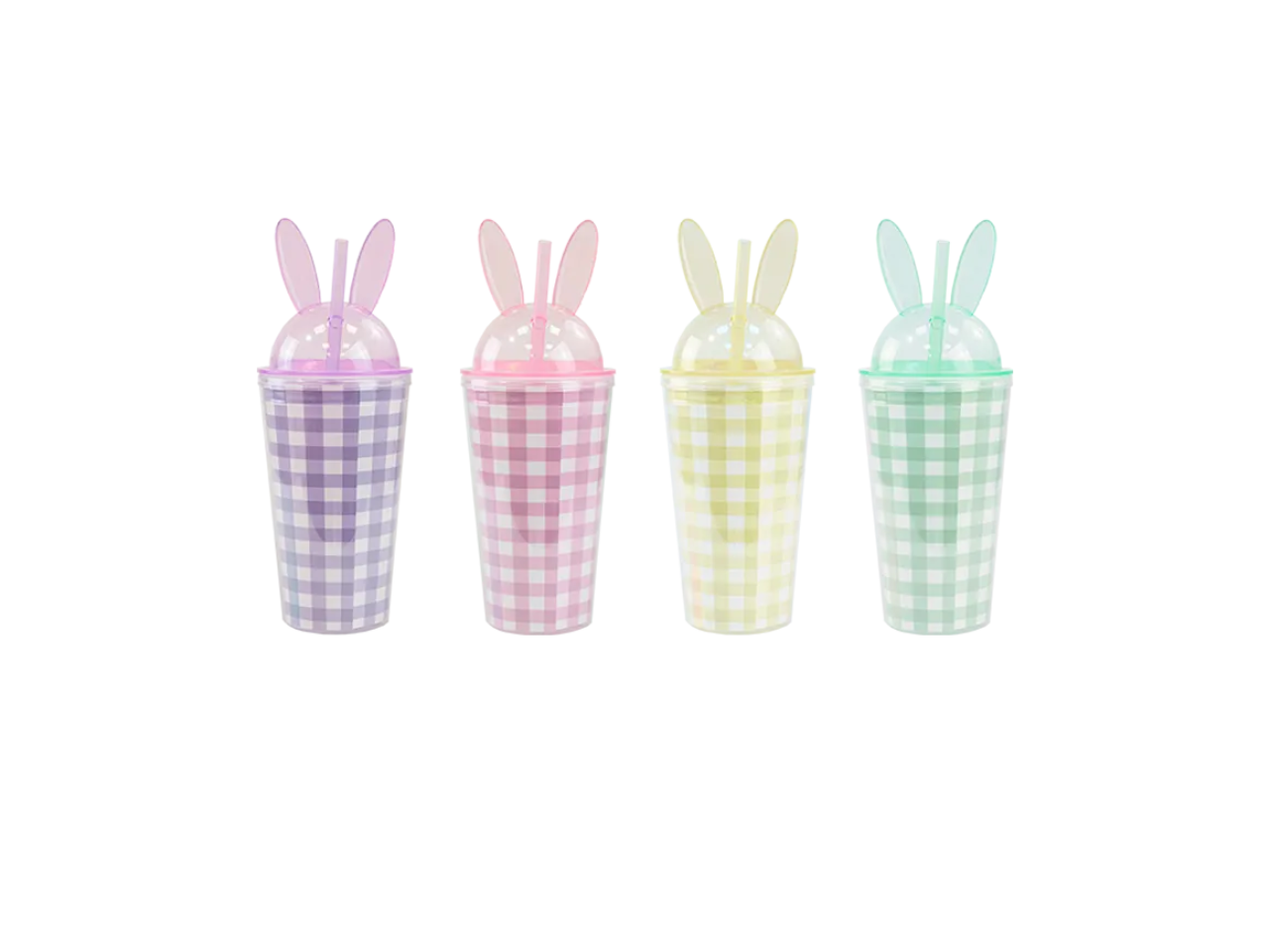 Easter Gingham Bunny Cup & Straw | 450ML