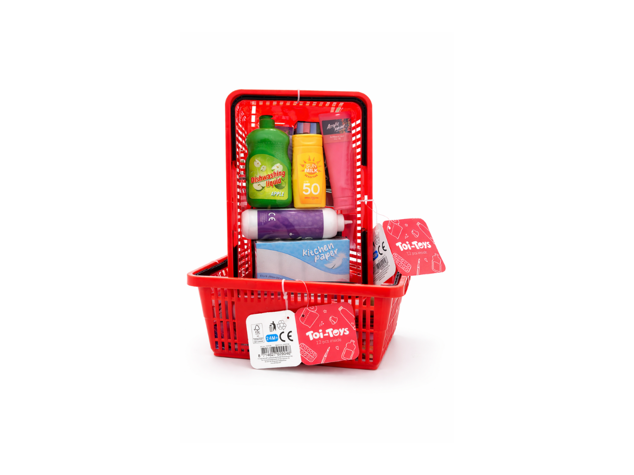 Shopping Basket With Groceries | 13Pcs