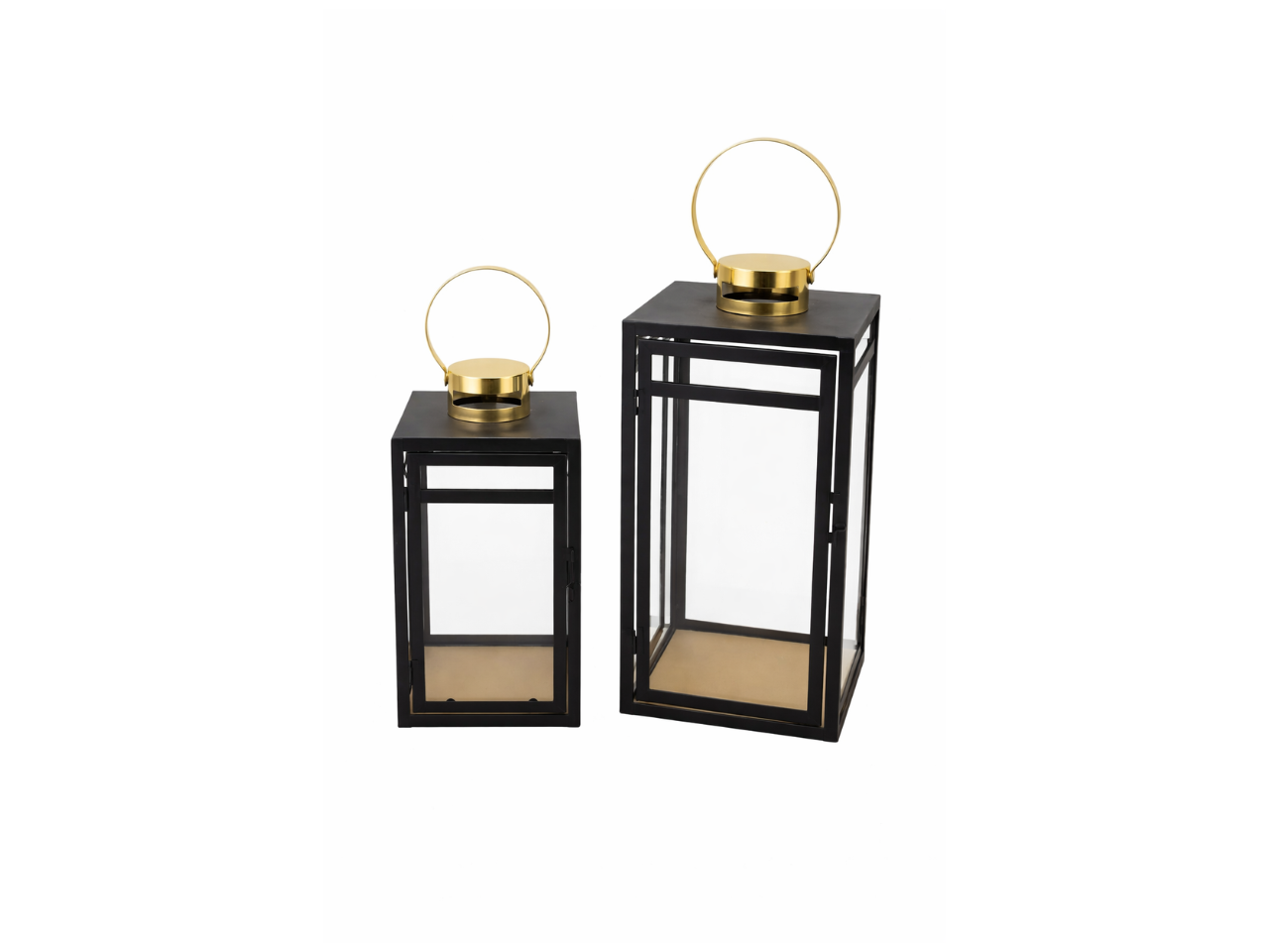 Metal Lantern With Stainless Steel Top