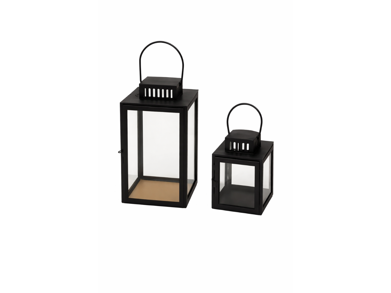 Metal Lantern with Glass Pane