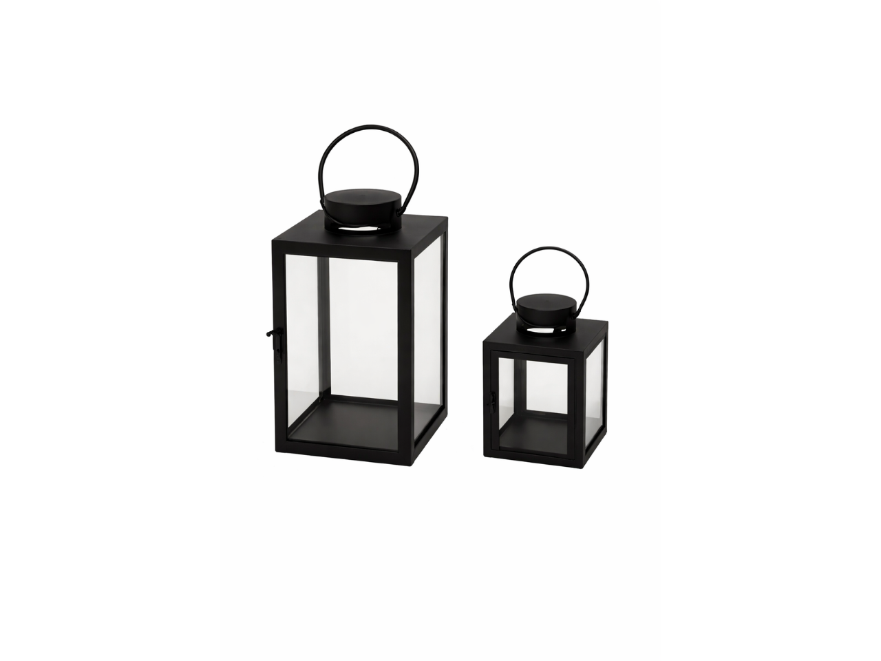 Metal Lantern Four Sides with Glass Pane