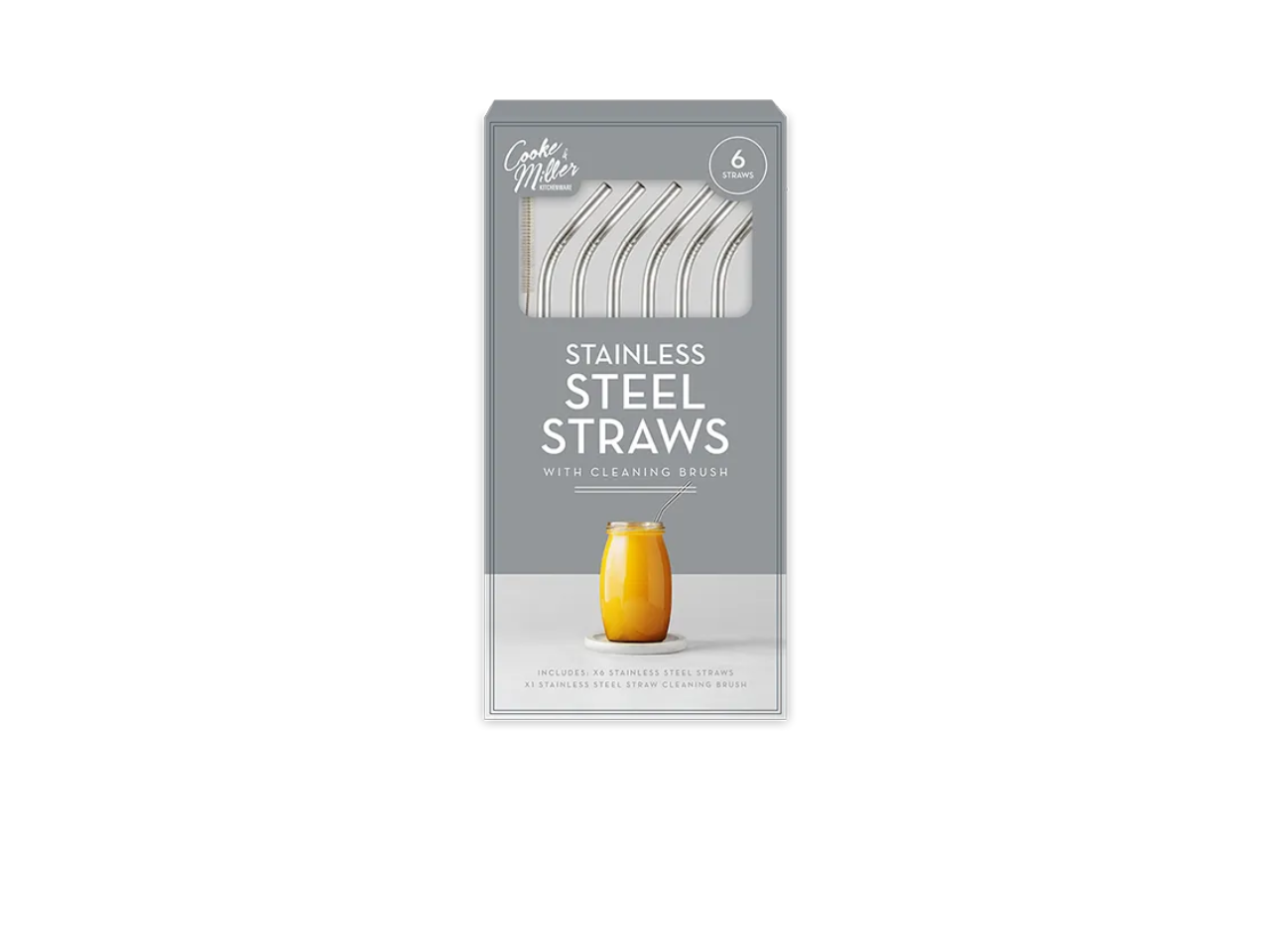 Stainless Steel Reusable Straws |  Pack of 6