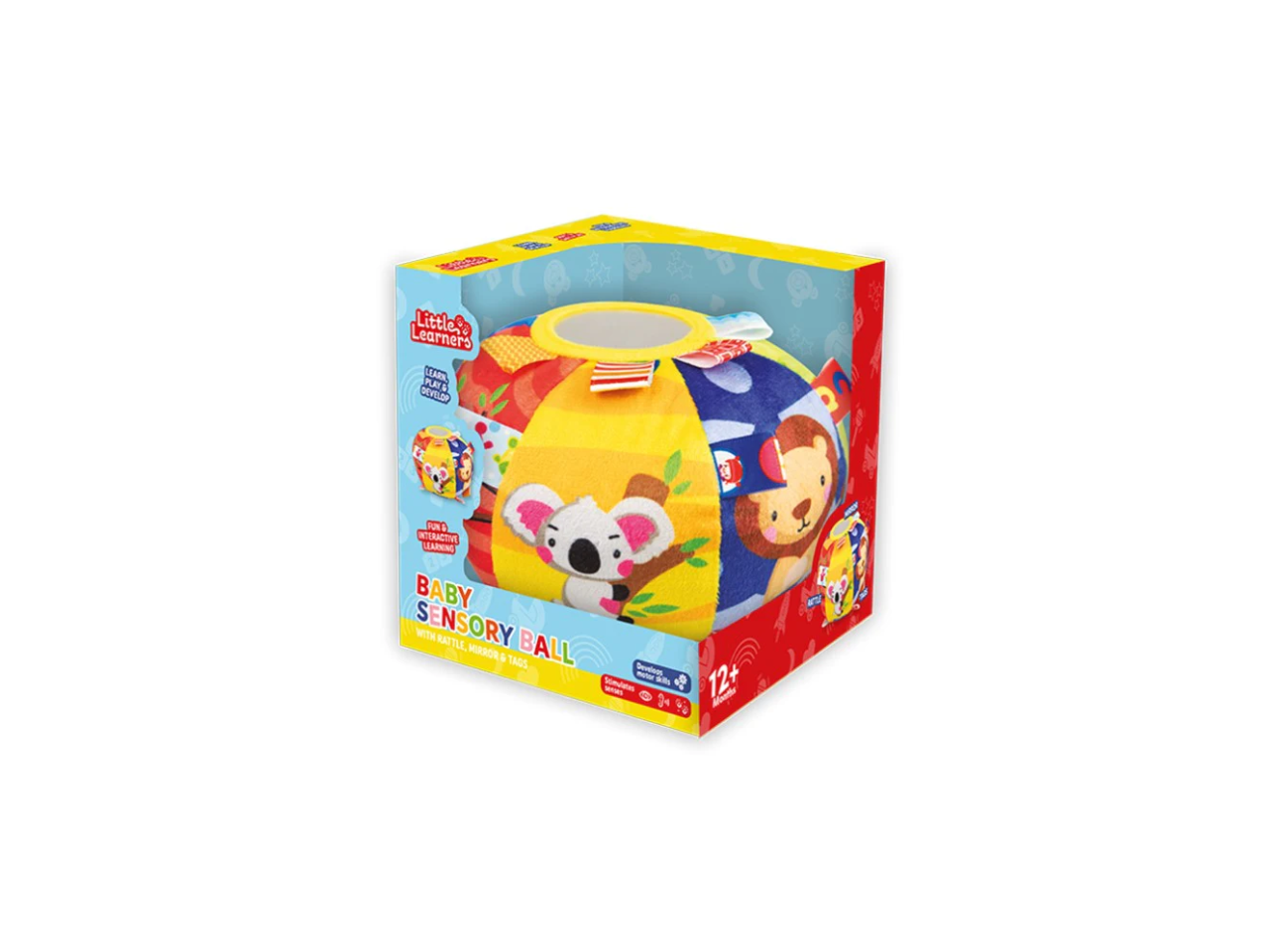 Baby Sensory Ball With Rattle, Mirror And Tags