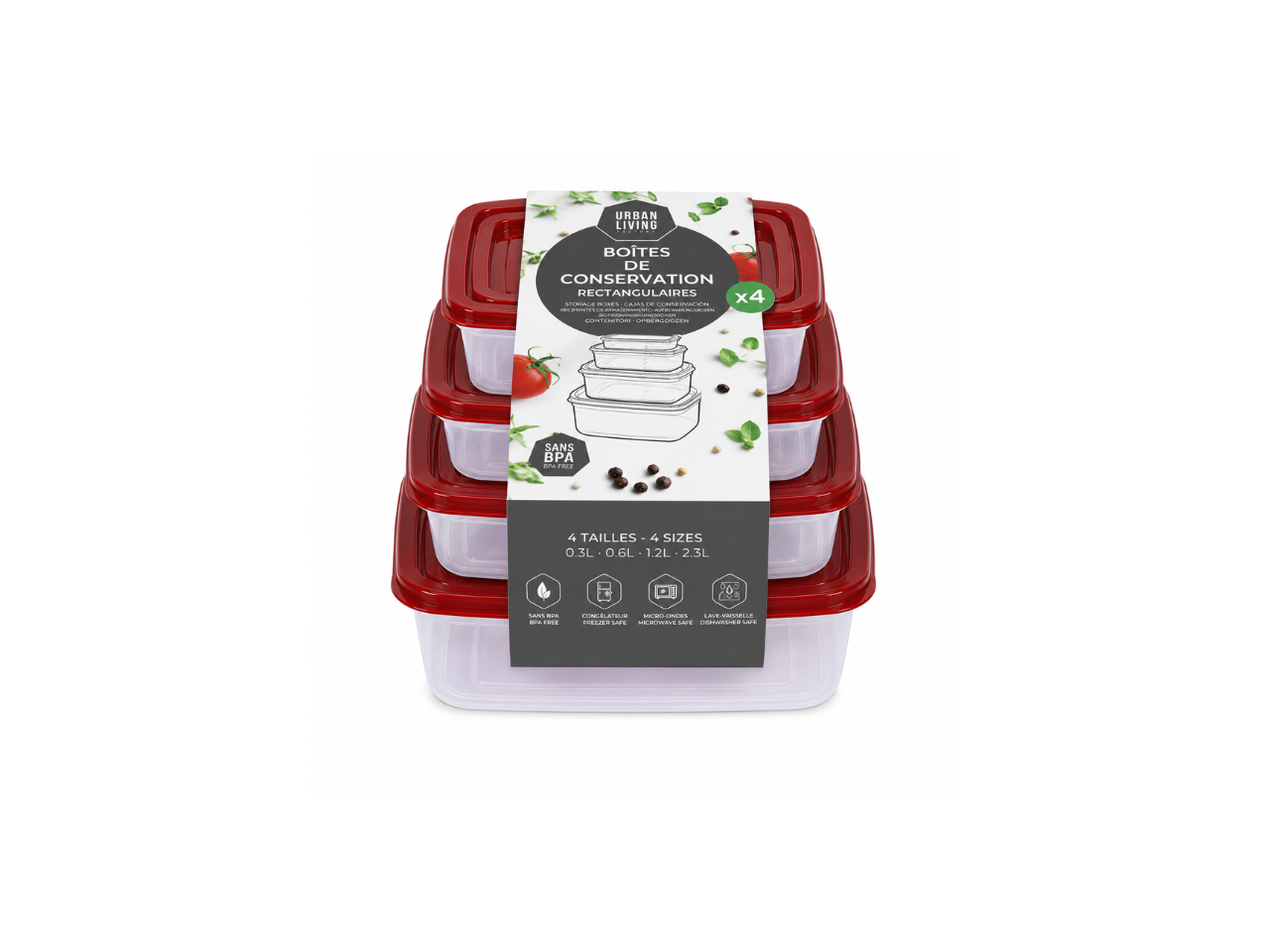 Kitchen Plus Square Fridge Box | 4Pcs