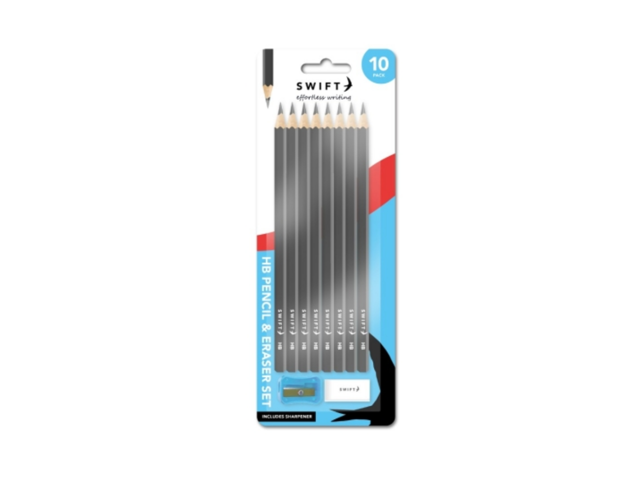 HB Pencil & Eraser Set | 10Pcs