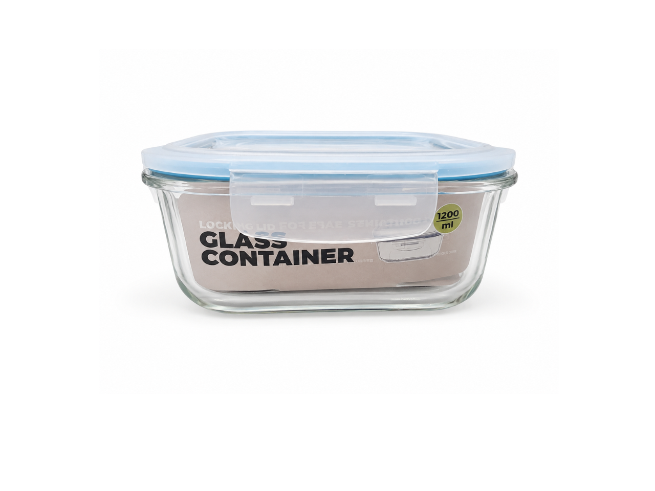 Large Square Glass Food Container | 1200ML