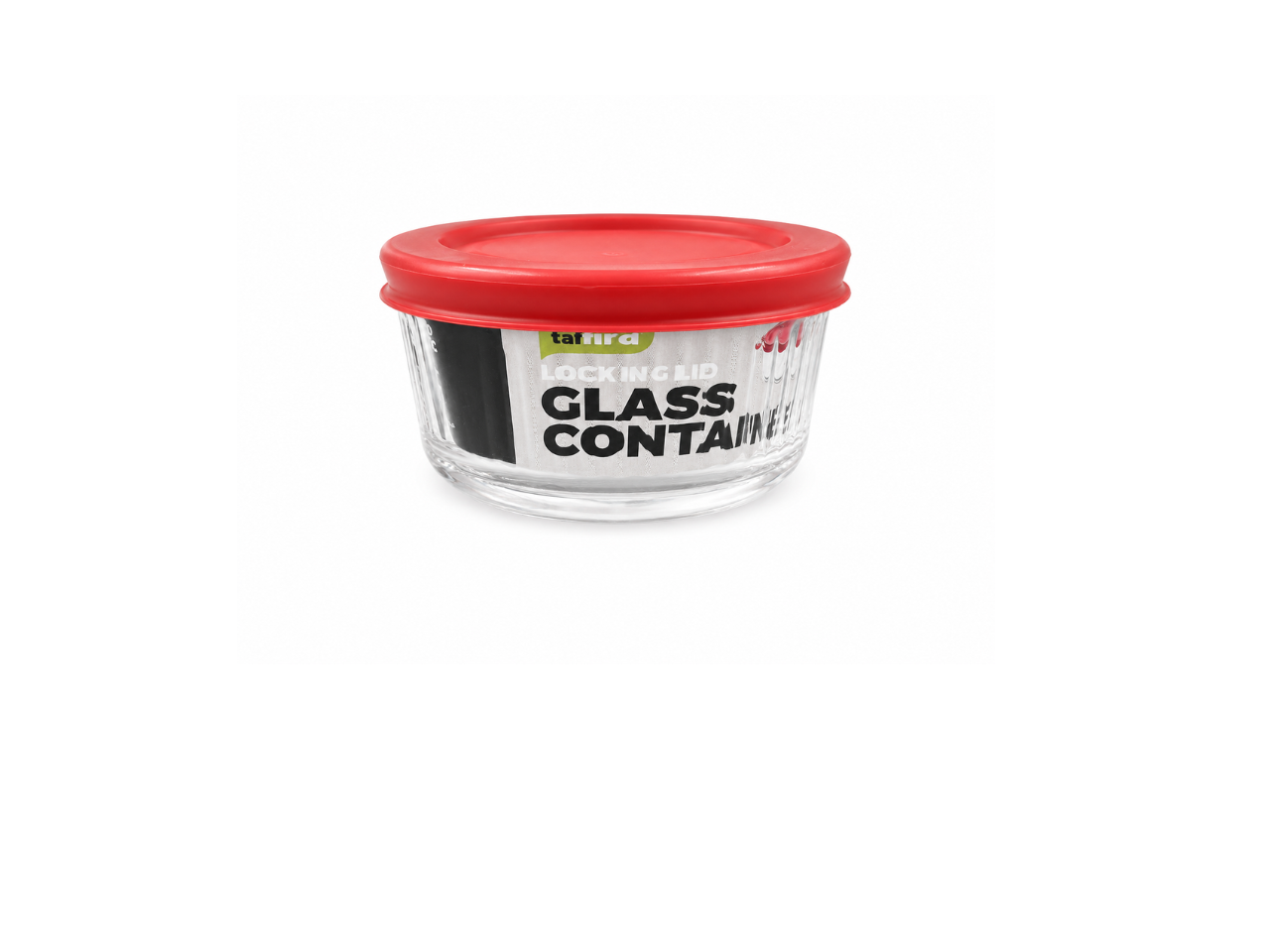 Round Glass Stripe  Container | 240ML